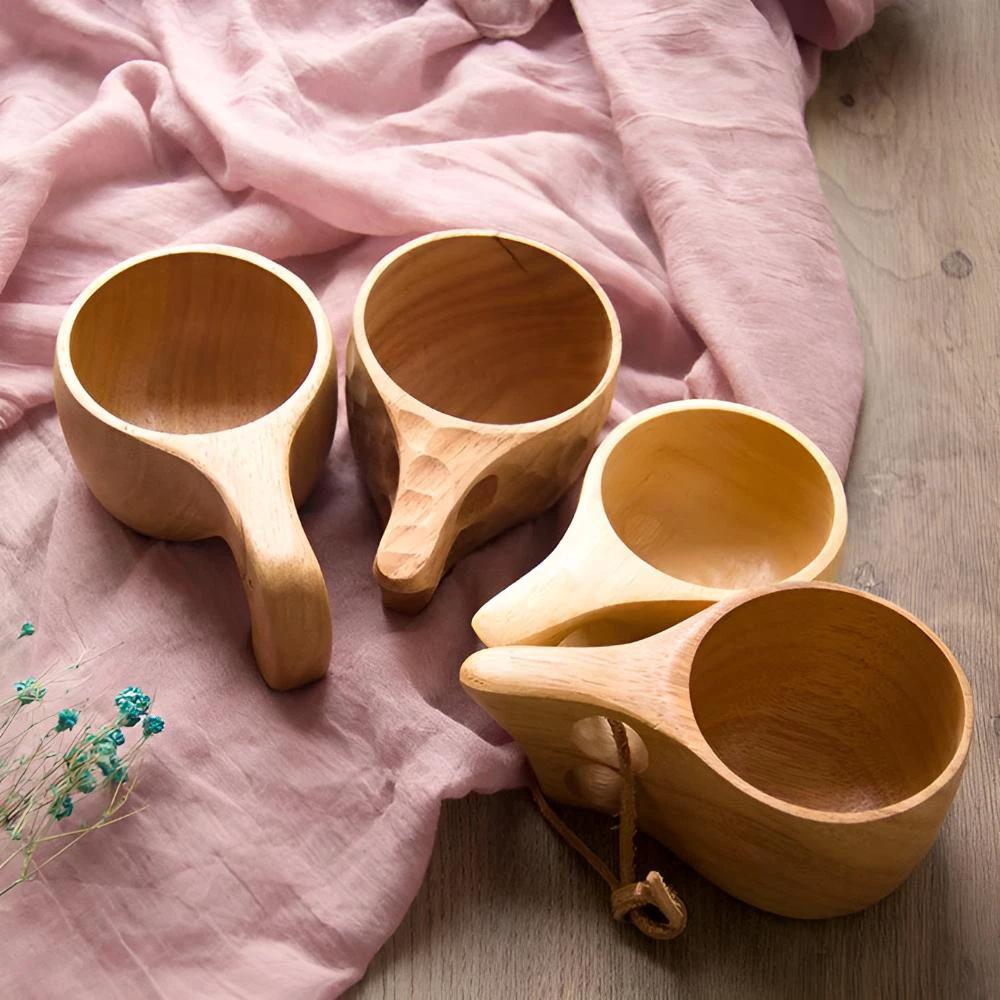 Rubberwood Artisan Mug Collection by Casa & Beyond