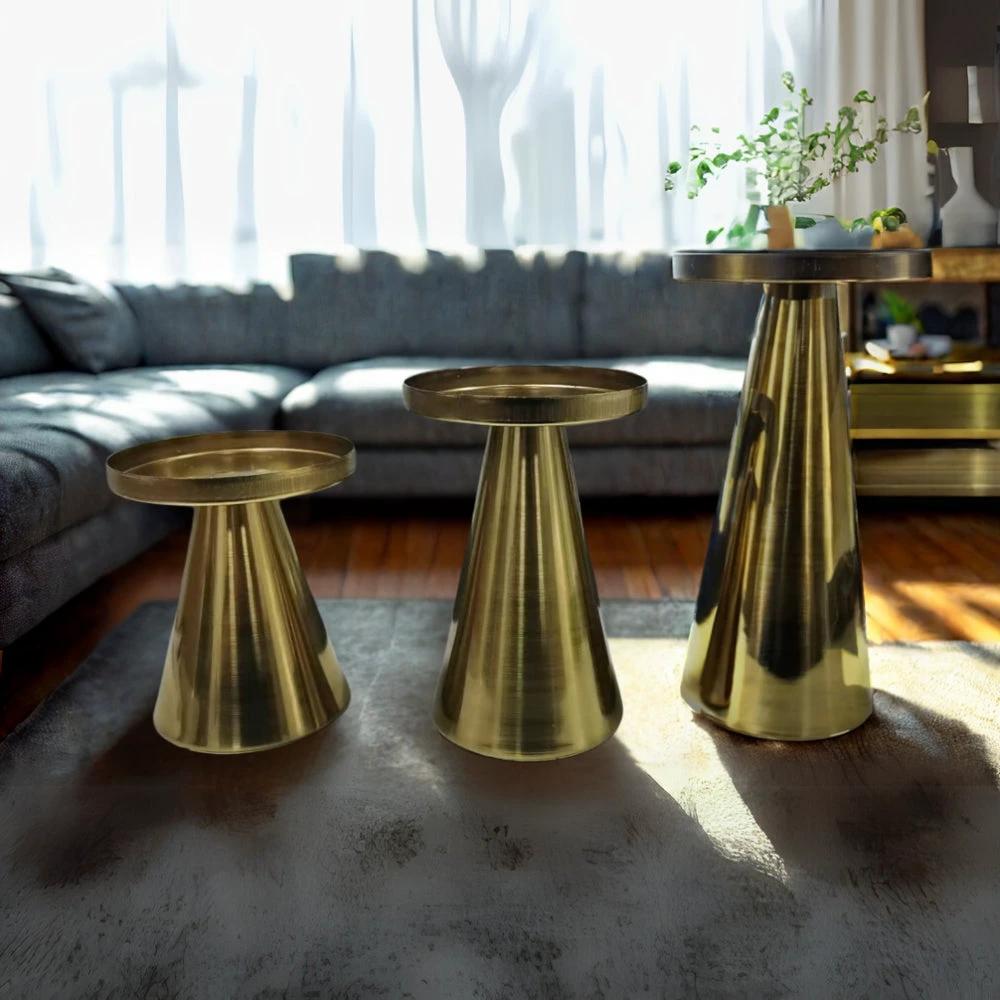 Elegant Brass Candle Holders | Set of 3 by Casa & Beyond