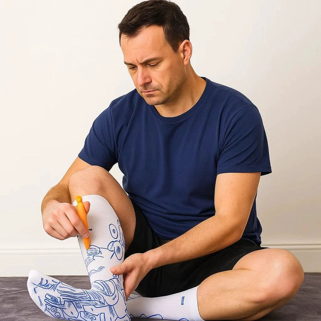 ReflexEase | Reflexology Socks – Printed Map & Tool – Breathable Split‑Toe Fabric – Home Stress Relief & Foot Fatigue Recovery Bowlift by Bowlift