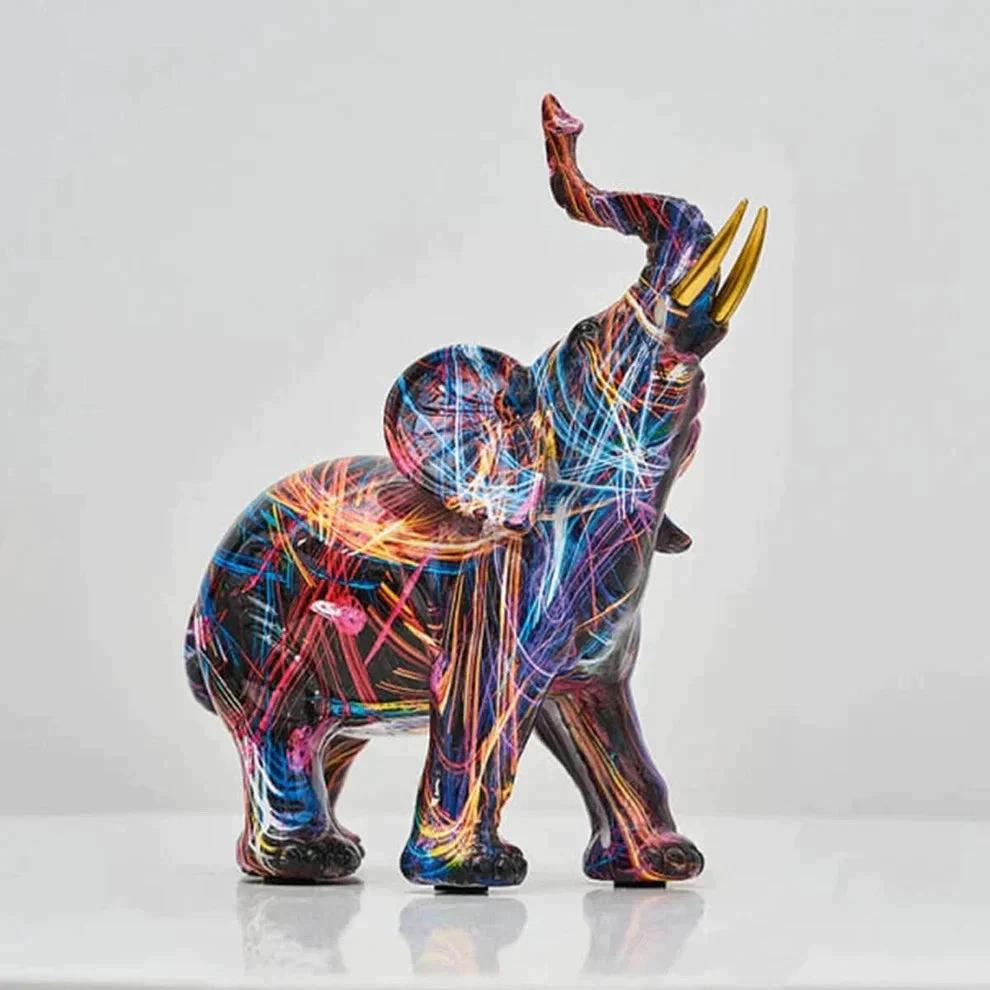 VibrantTrunk – Modern Elephant Art Sculpture Bowlift by Bowlift