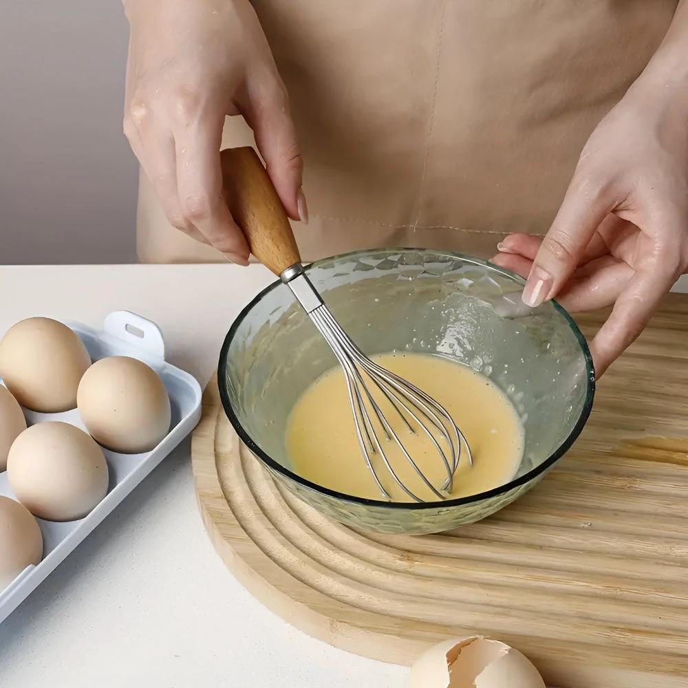 Mini Whisk with Wooden Grip by Casa & Beyond