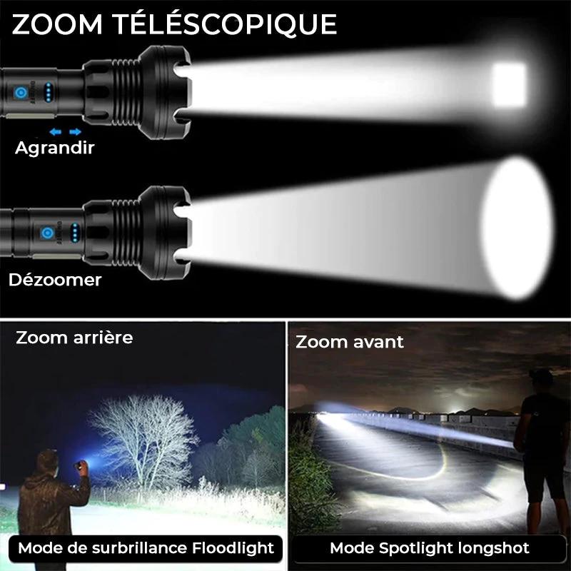 Tactical rechargeable laser LED flashlight by Bowlift