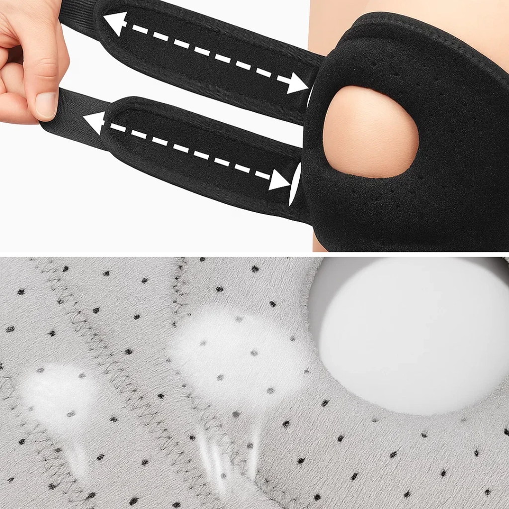 Knee Pain Relief – Breathable Elastic Support – Adjustable Non Slip Strap – Running Training Daily Use Bowlift by Bowlift