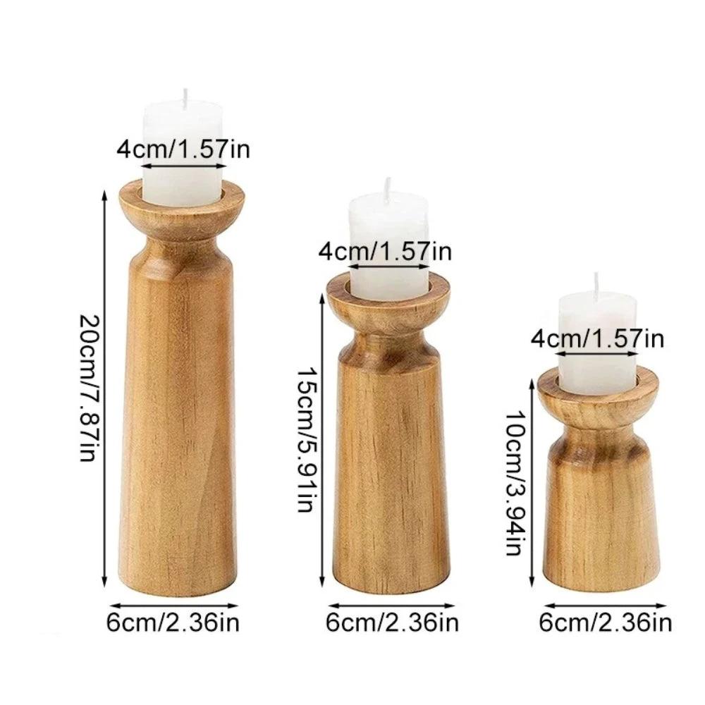 Heirloom Carved Wooden Candle Holders by Casa & Beyond