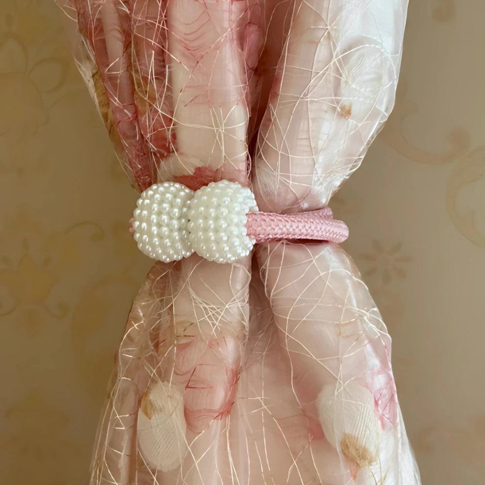 Magnetic Pearl Curtain Tie Back | 2pcs Set by Casa & Beyond