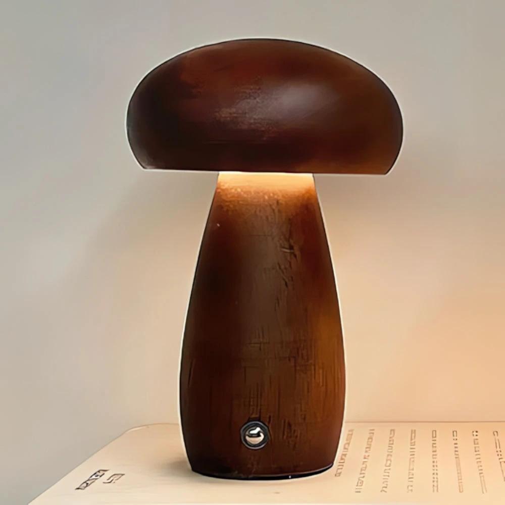 Wooden Mushroom Lamp by Casa & Beyond