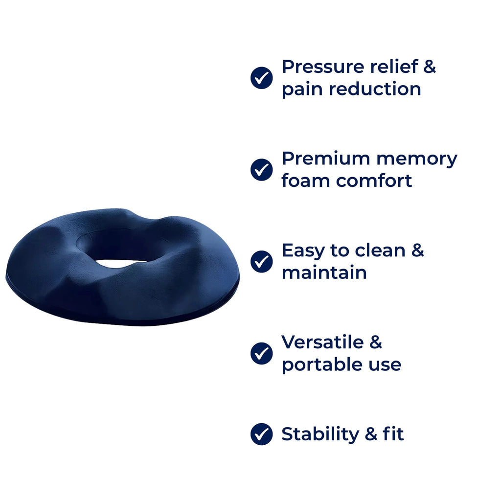 SitRelief | Donut Seat Cushion – Tailbone & Haemorrhoid Relief – Memory Foam – Washable Cover – Office, Travel, Postpartum Use Bowlift by Bowlift