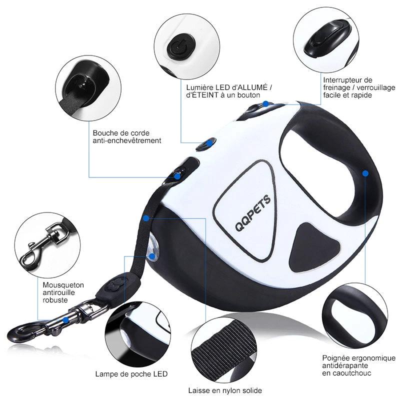LED Leash for Pets retractable by Bowlift