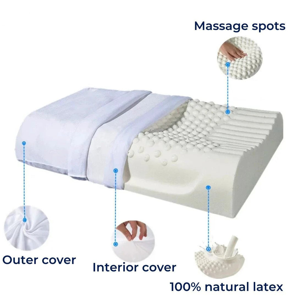 EcoNeck Comfort | 100% Natural Latex Orthopedic Pillow - for Neck Pain - Comfortable and Supportive Pillow - Better Sleep - Wellness Bowlift by Bowlift