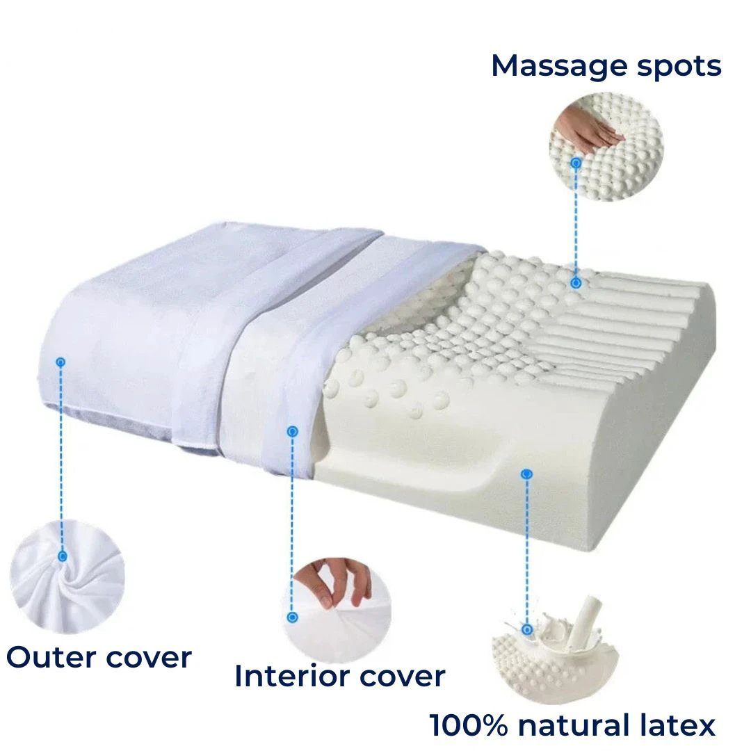 EcoNeck Comfort | 100% Natural Latex Orthopedic Pillow - for Neck Pain - Comfortable and Supportive Pillow - Better Sleep - Wellness Bowlift by Bowlift