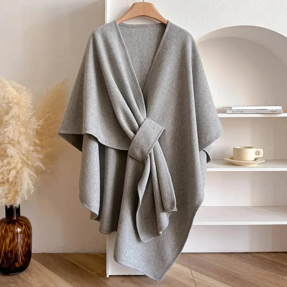 Luxurious Poncho Windproof Shawl Coat by Casa & Beyond