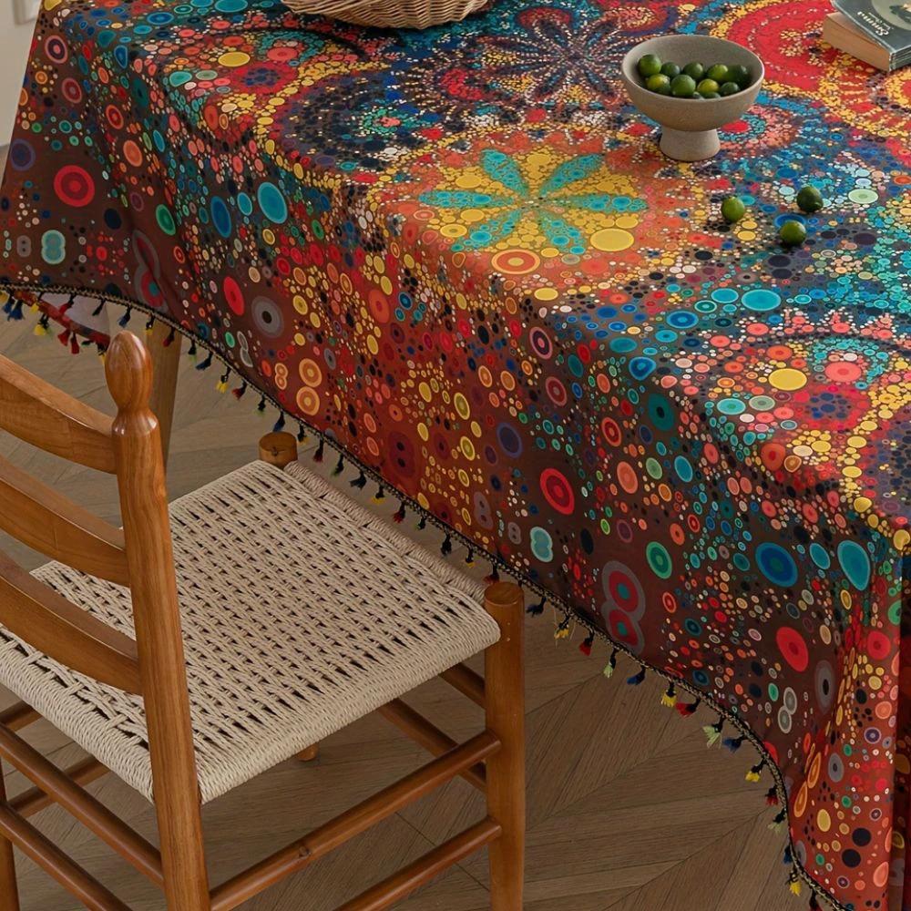 Hypno Bloom Tassel Tablecloth by Casa & Beyond