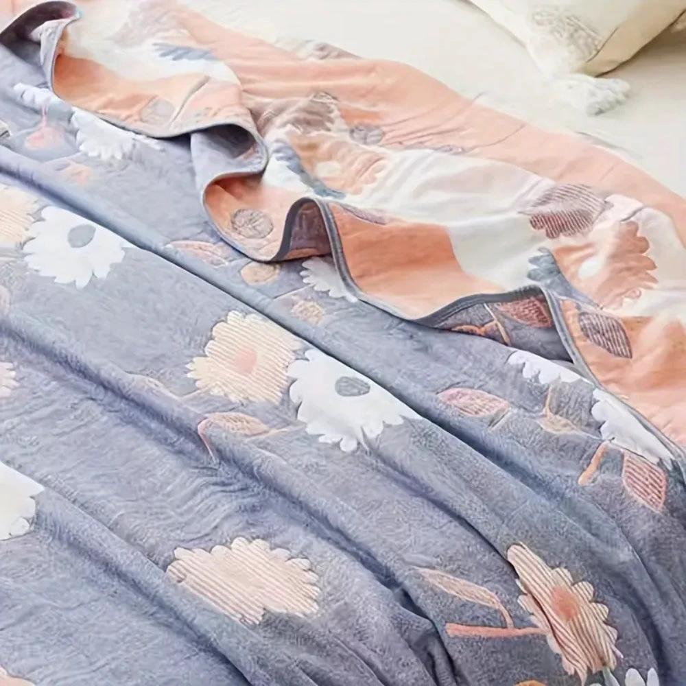 Zyphara Reversible Cotton Floral Blanket by Casa & Beyond