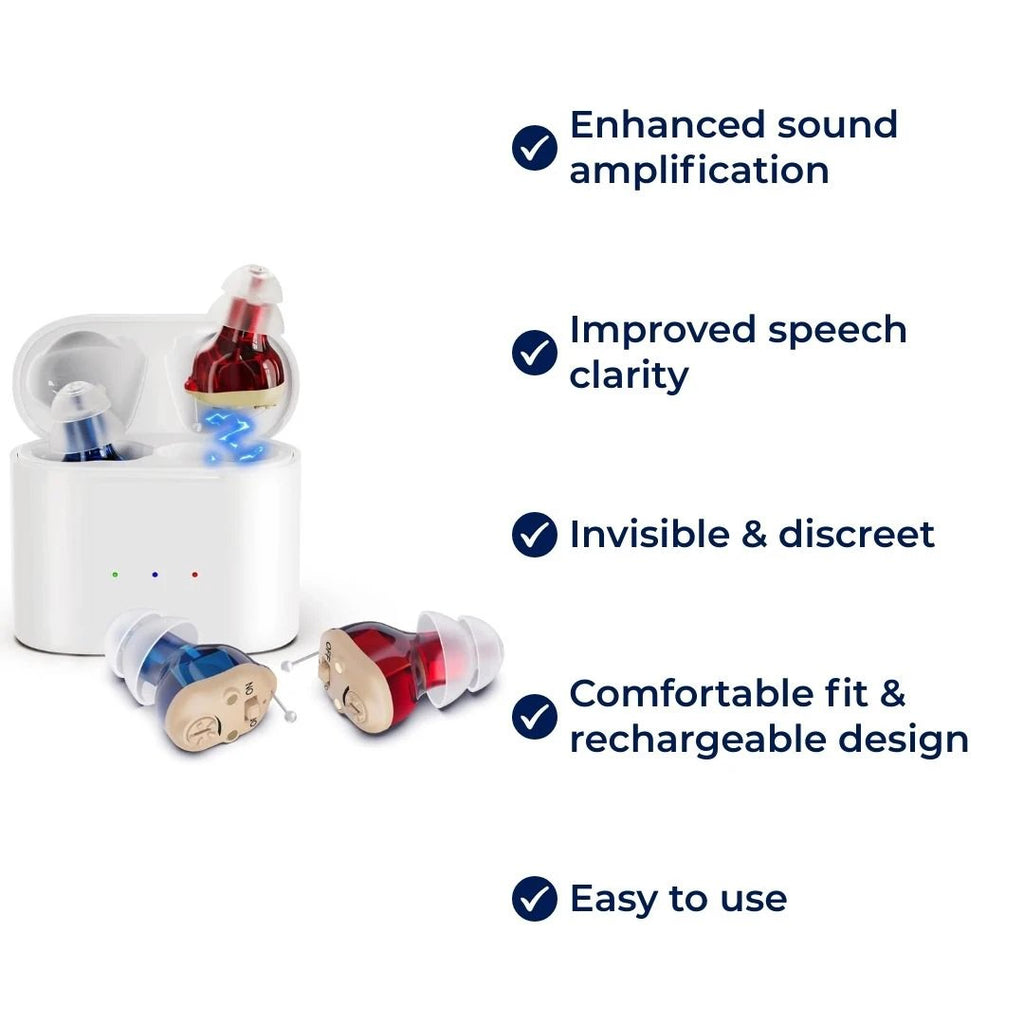 SilentWave | Rechargeable Invisible Hearing Aids Pair - Amplify Sound - Improve Speech Clarity - Discreet Design Bowlift by Bowlift