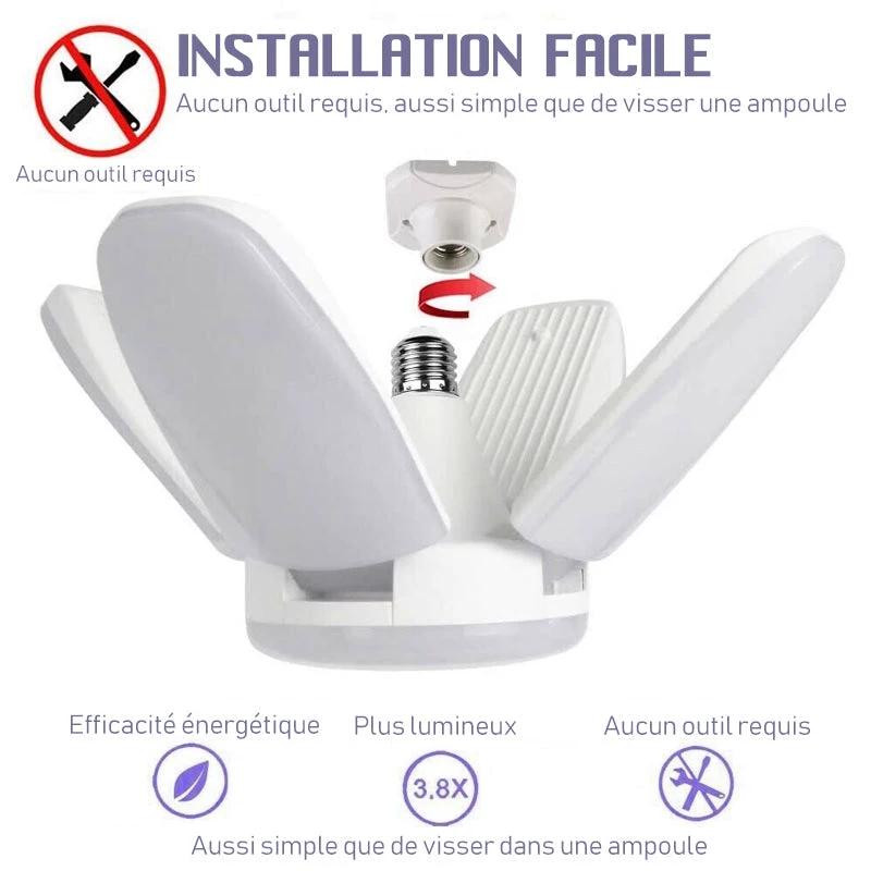 Foldable deformable universal garage lamp by Bowlift