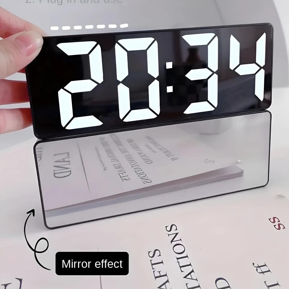 Digital LED Mirror Alarm Clock by Casa & Beyond