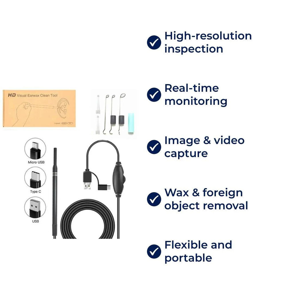 EarVision Professional Ear Endoscope – HD Inspection – Live Monitoring – Capture Images & Video – Removes Wax & Foreign Objects Bowlift by Bowlift