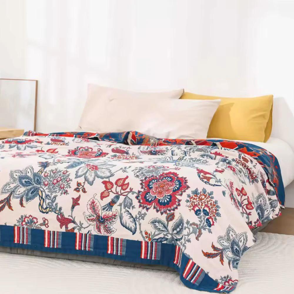 Retro Botanica Bliss Cotton Blanket by Casa & Beyond