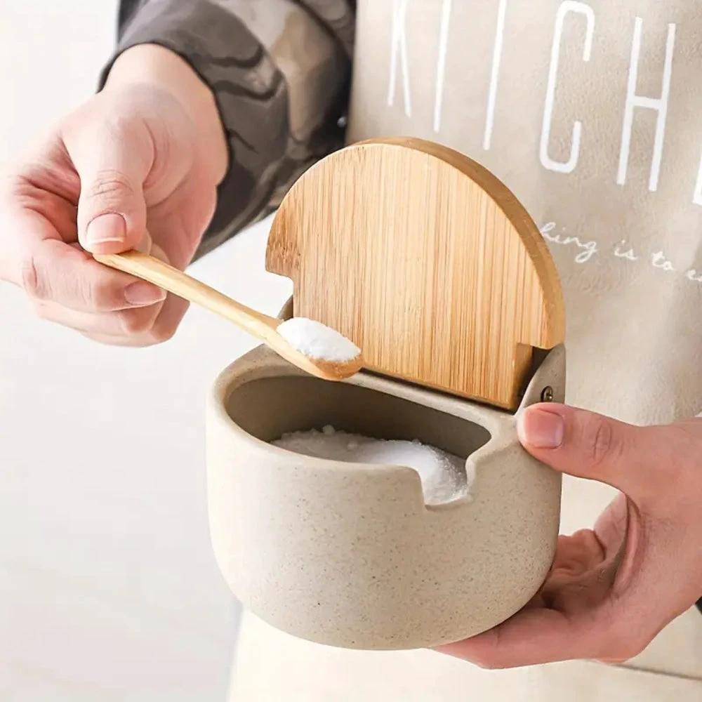 Ceramic Bamboo Spice Jar Set by Casa & Beyond