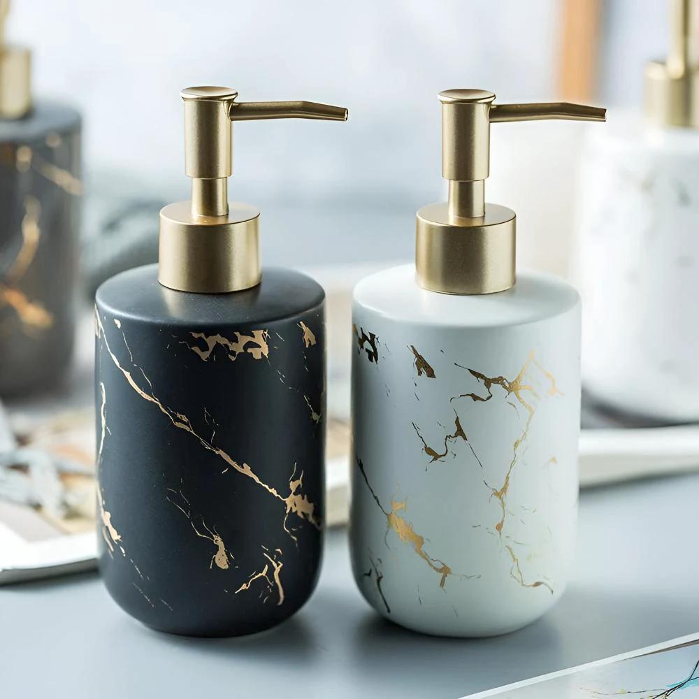 Golden Marble Luxe Dispenser by Casa & Beyond