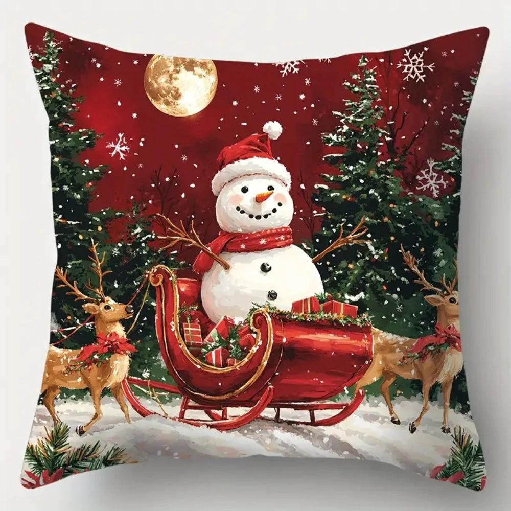 Santa’s Sleigh Christmas Cushion Cover by Casa & Beyond
