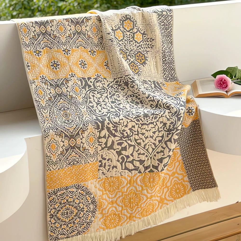 Midnight Swirls Cotton Towel by Casa & Beyond