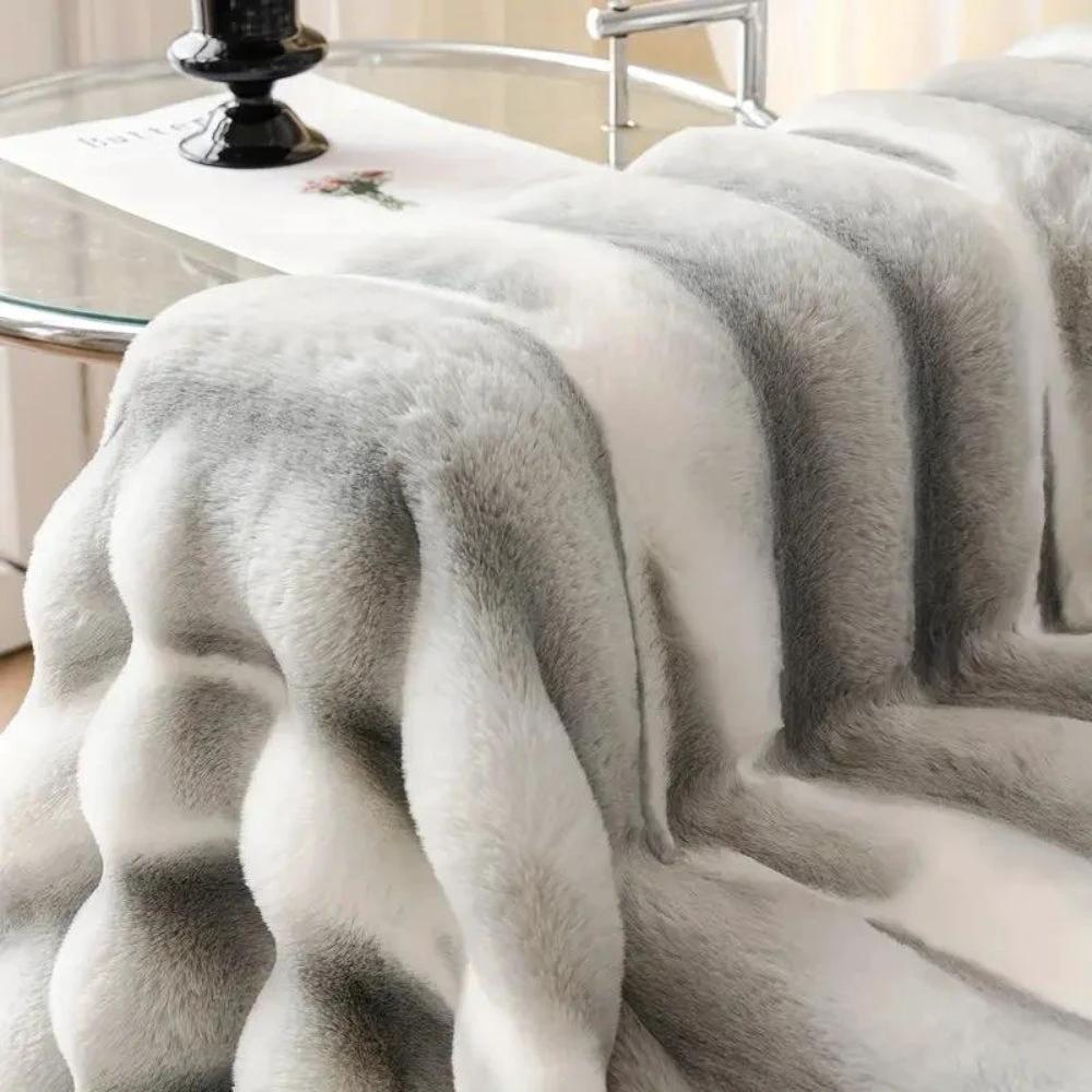 Velvet Faux Fur Sofa Cover by Casa & Beyond