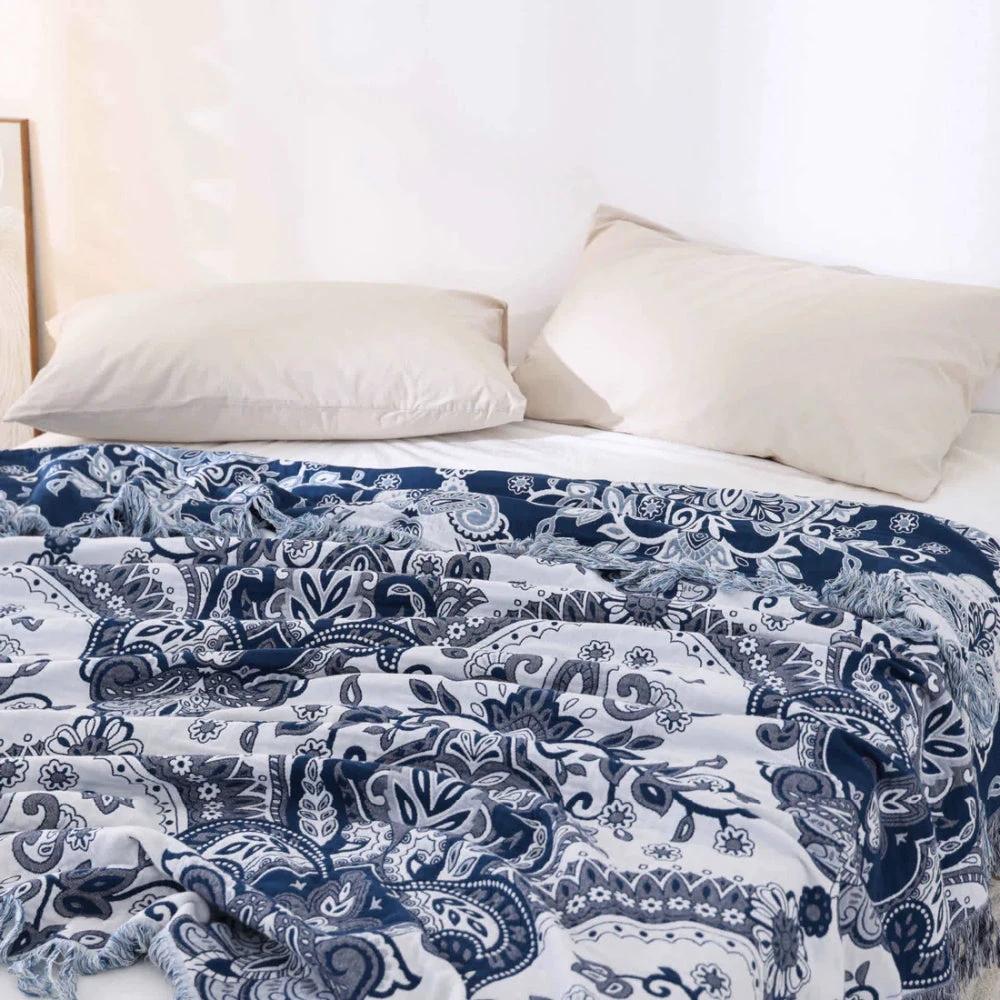 Paisley Dream Cotton Tassel Blanket by Casa & Beyond