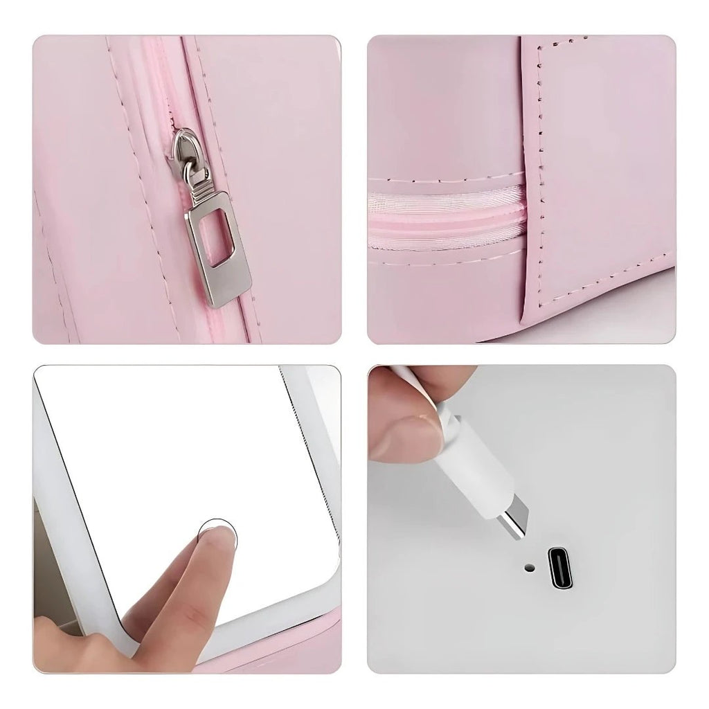 LED Light Mirror – Adjustable Angle – Organiser for Beauty Lovers – Bright Lighting for Flawless Look Bowlift by Bowlift