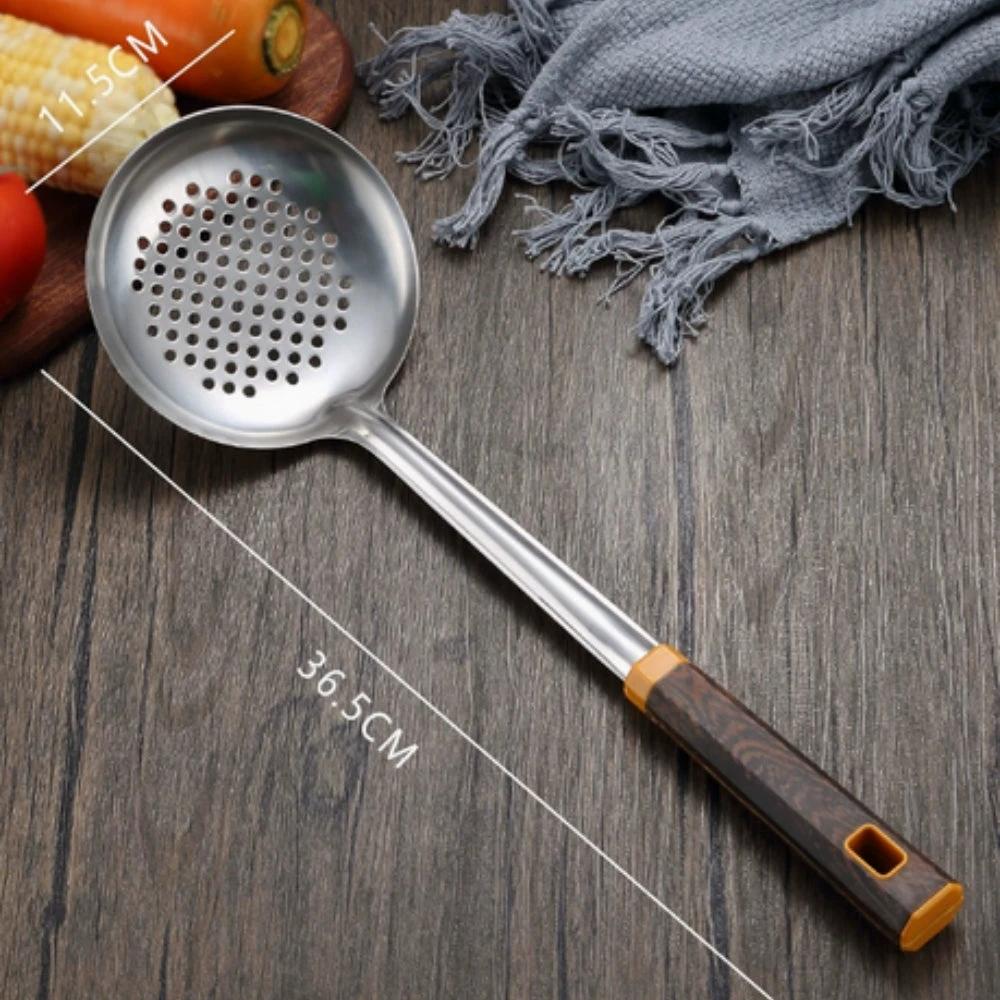 Wood Grain Stainless Steel Utensils | 6pcs Set by Casa & Beyond