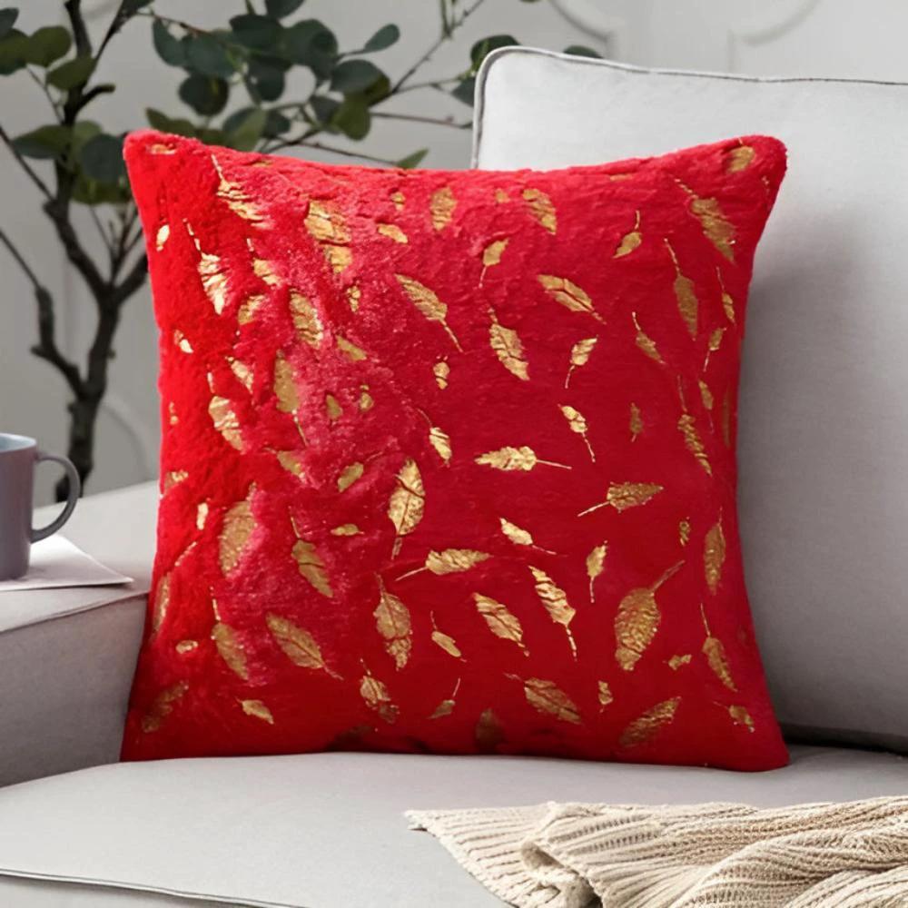 Golden Leaf Velvet Cushion Covers by Casa & Beyond