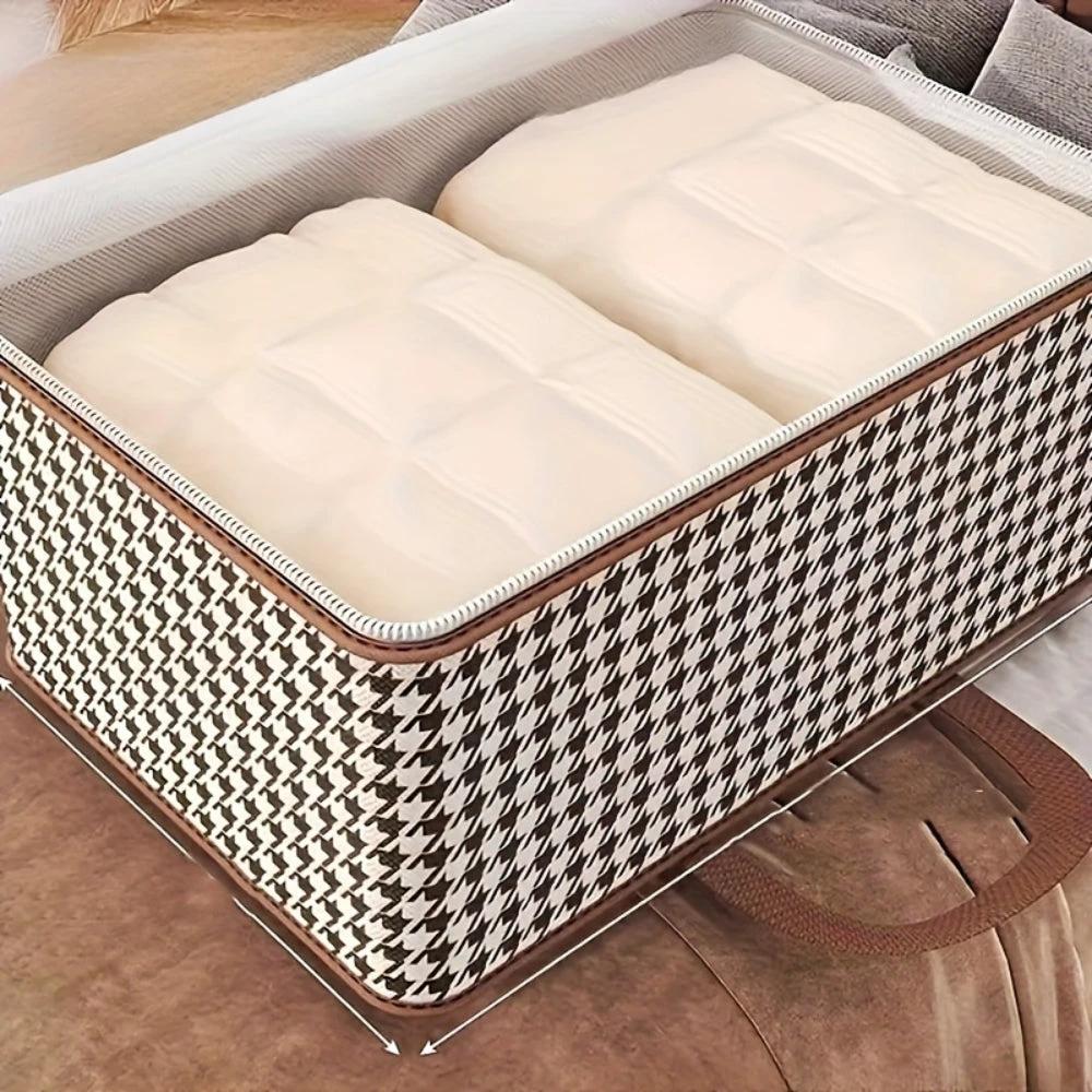 Durable Large Capacity Houndstooth Storage Suitcase by Casa & Beyond