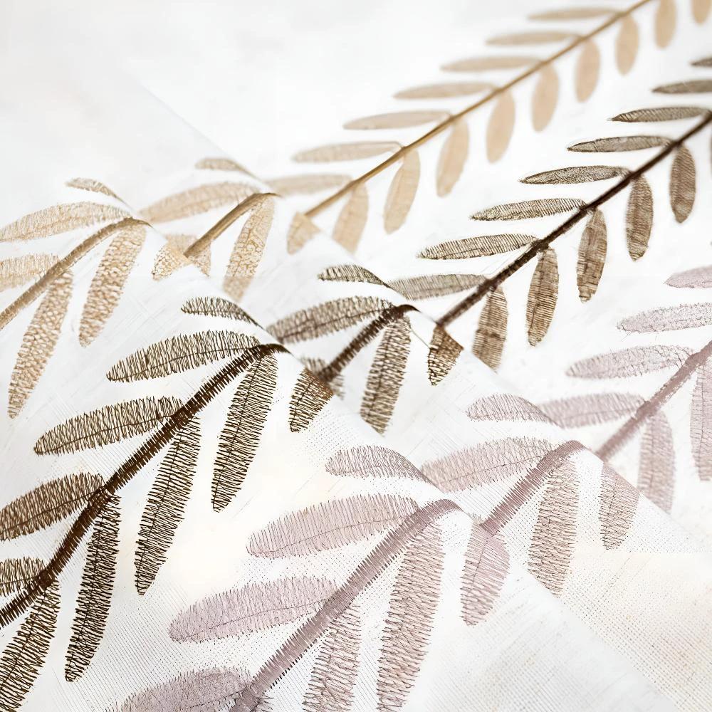 Elegance Leaves Embroidered Tablecloth by Casa & Beyond