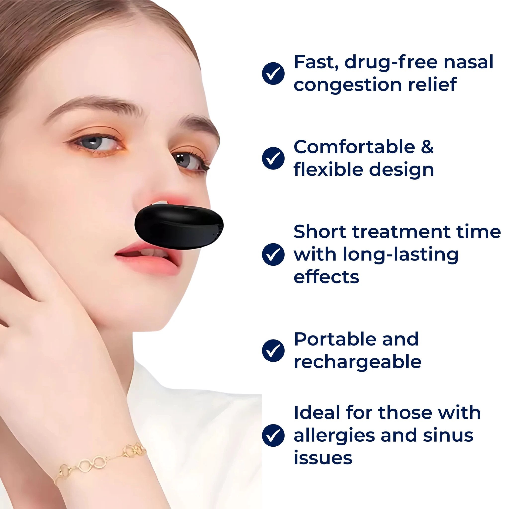 Nasorelief | Nasal Red Light Therapy Device – Fast Congestion Relief – Flexible Silicone Nasal Tubes – Hay Fever Sufferers Bowlift by Bowlift