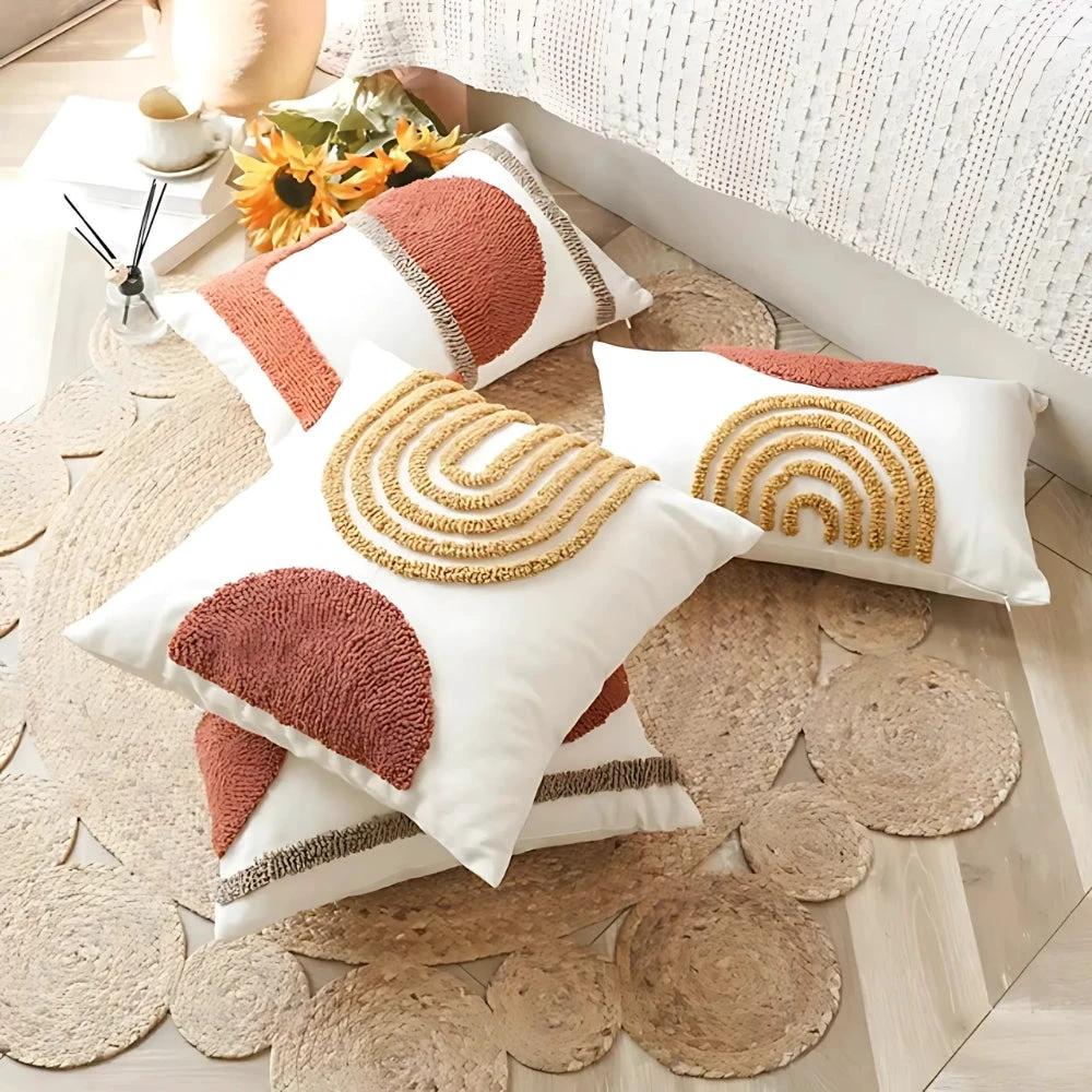 Eden Geometric Embroidery Cushion Cover by Casa & Beyond