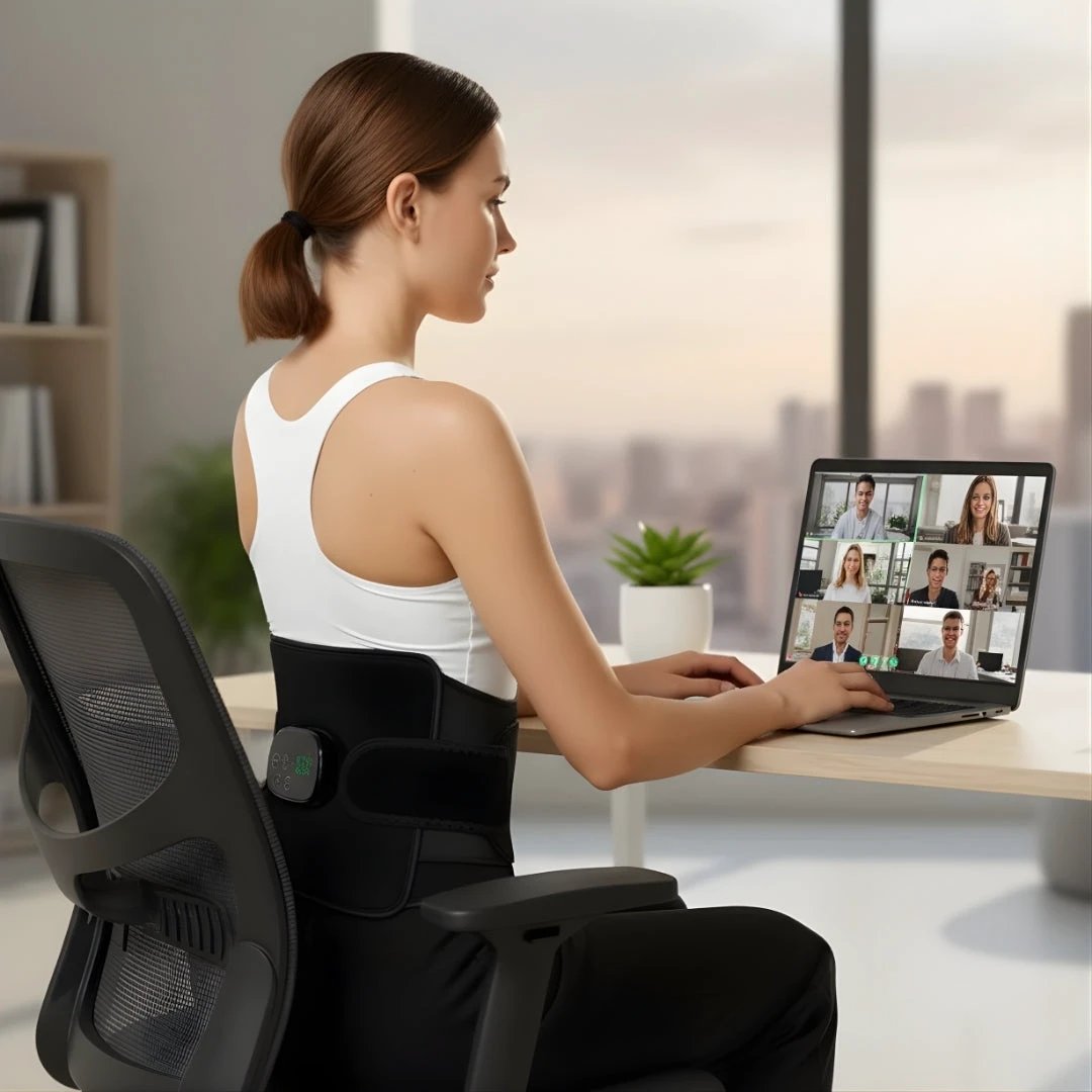 Red Light Therapy & Vibration – Rechargeable Heated Wrap – Eases Back Pain, Stiffness & Muscle Aches Bowlift by Bowlift