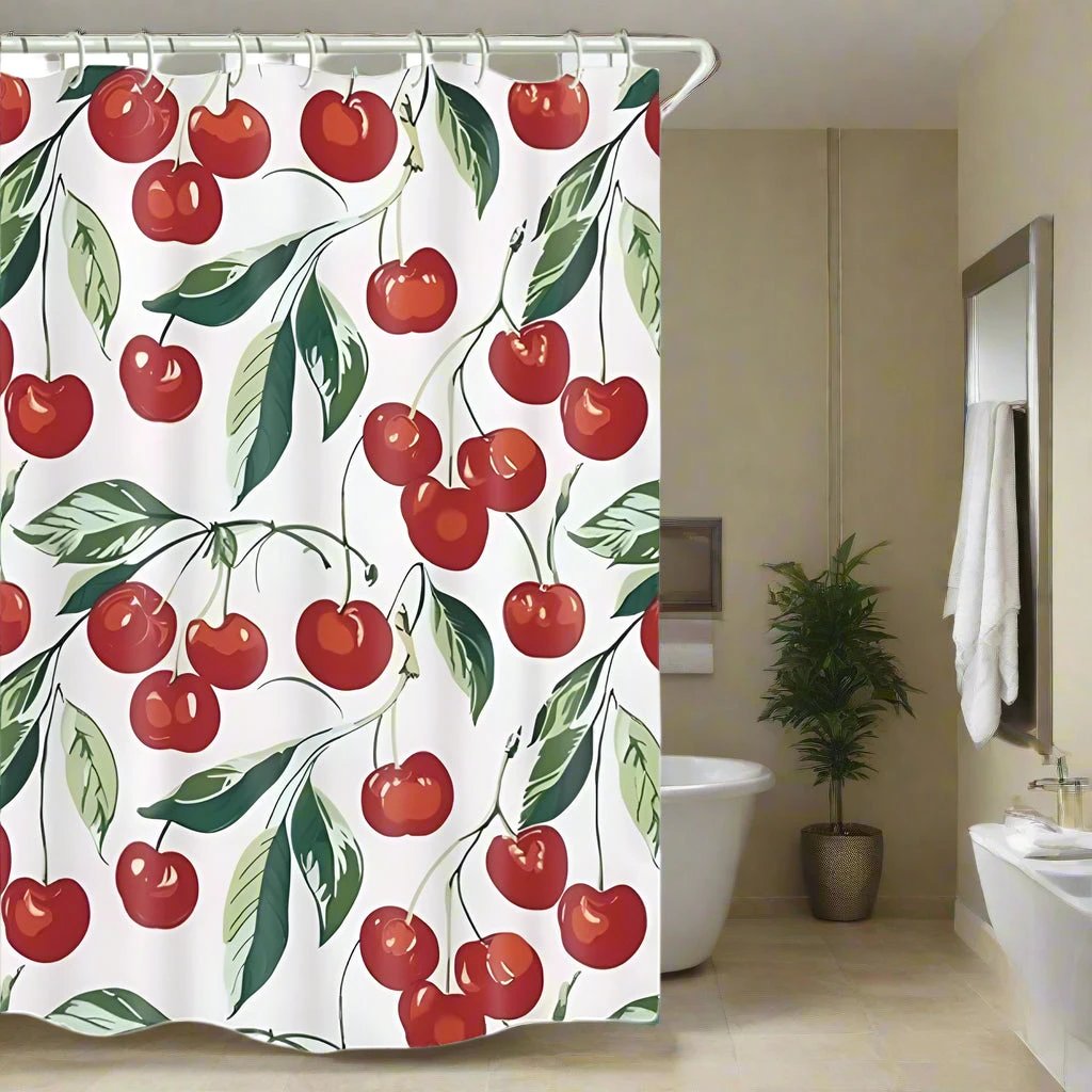 Sweet Cherry Delight Shower Curtain by Casa & Beyond