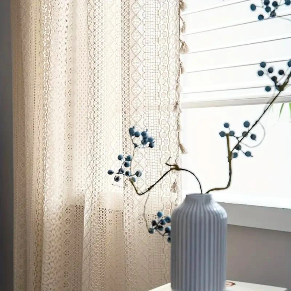 Chic Bohemian Crochet Curtain by Casa & Beyond