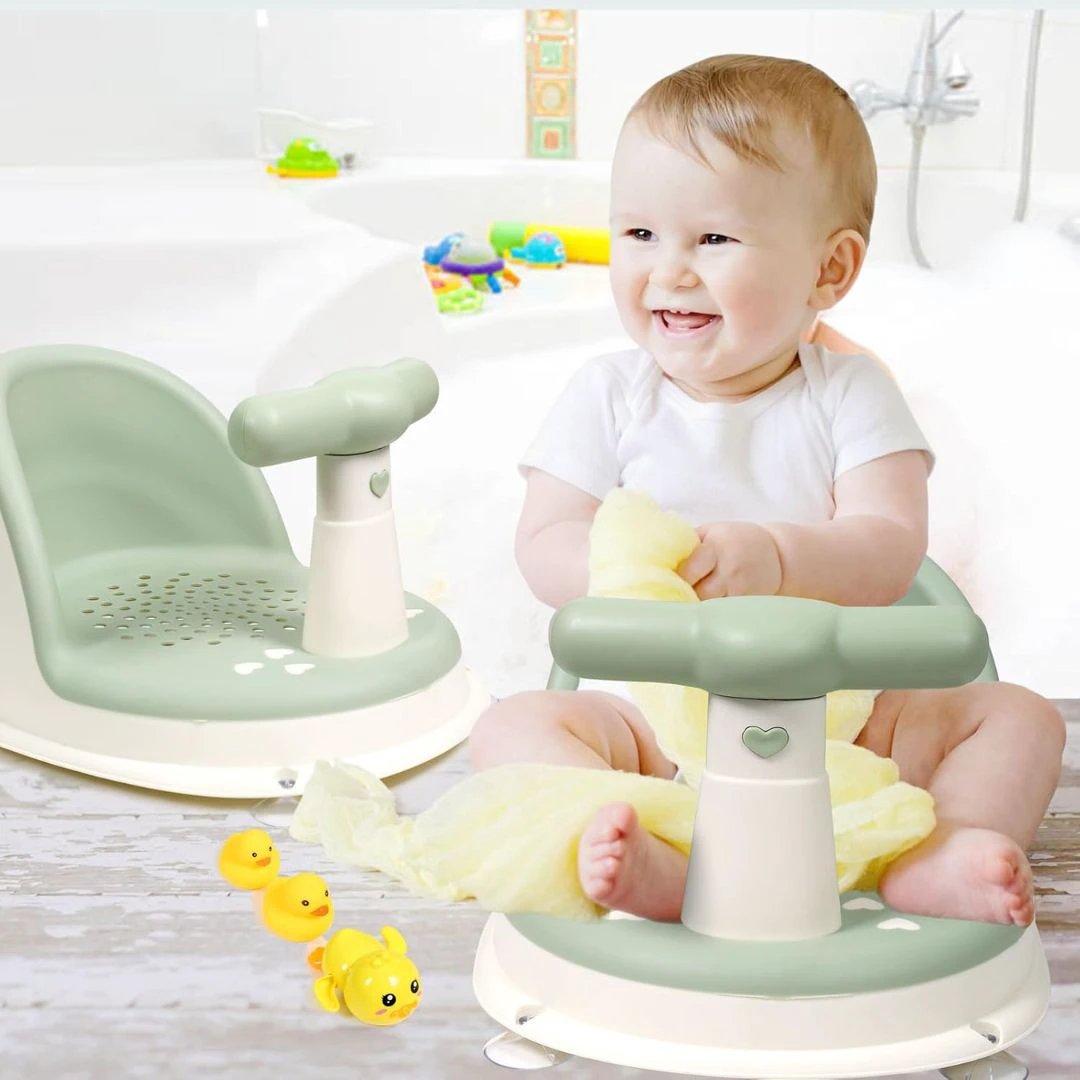 AquaSure | Non‑Slip Baby Bath Seat – Stainless Suction Cups – Premium Soft Cushion – Hands‑Free Parent Use Bowlift by Bowlift