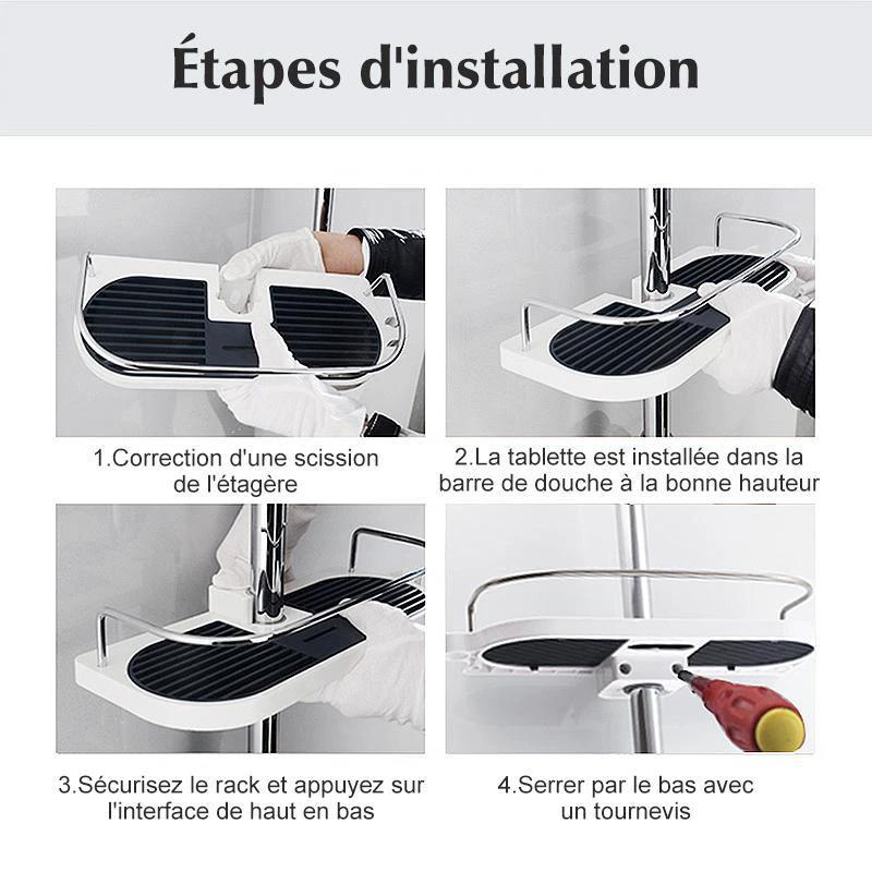 Multifunctional shower shelf by Bowlift