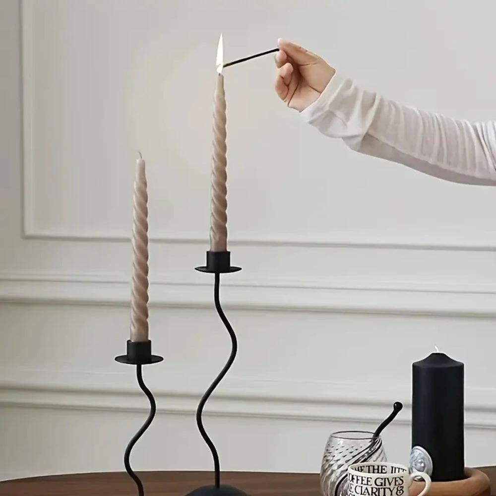 Sculpted Wavy Iron Candle Holder by Casa & Beyond