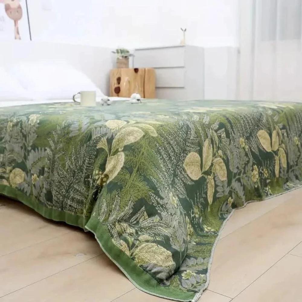 Verdant Leaf Bamboo Fiber Cooling Quilt by Casa & Beyond