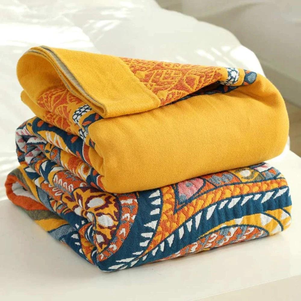 Golden Lotus Comfort Reversible Blanket by Casa & Beyond