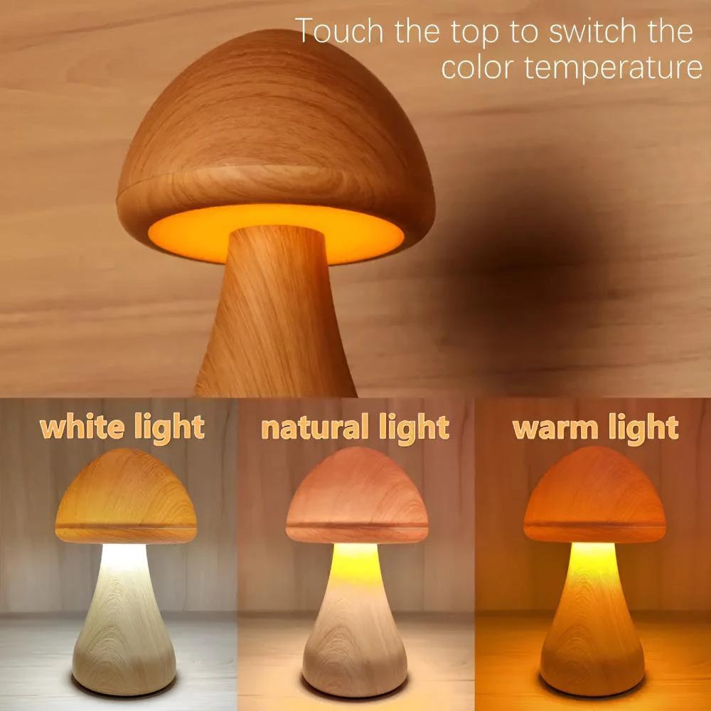 Wooden Mushroom Lamp by Casa & Beyond