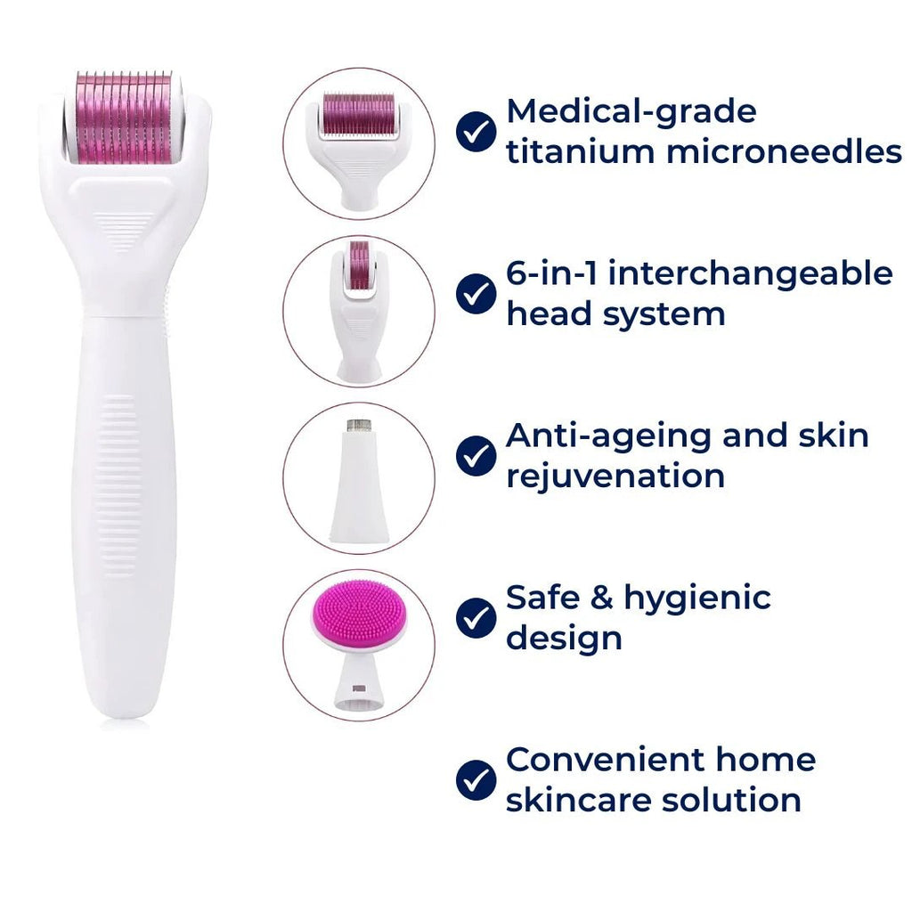 DermaGlow Microneedling Derma Roller Kit – Anti-Ageing – Titanium Needles – Home Skincare for Women Bowlift by Bowlift