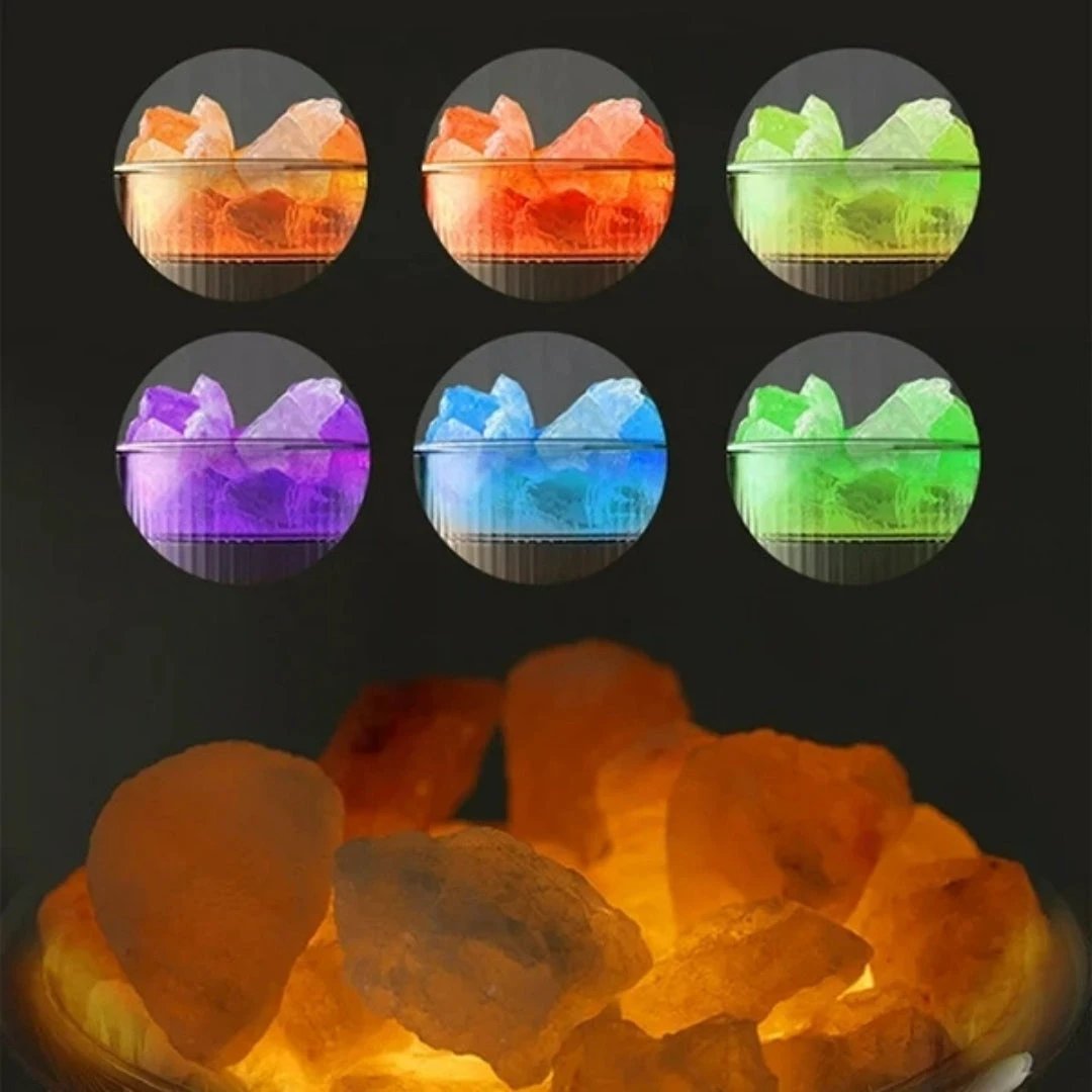 SereniGlow Crystal Salt Humidifier | USB Aroma Diffuser – Night Light & Air Purifier – For Relaxation, Stress Relief & Improved Air Quality Bowlift by Bowlift