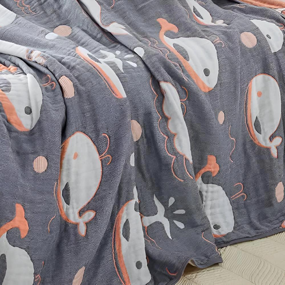 Ocean Dreams Whale Cotton Blanket by Casa & Beyond