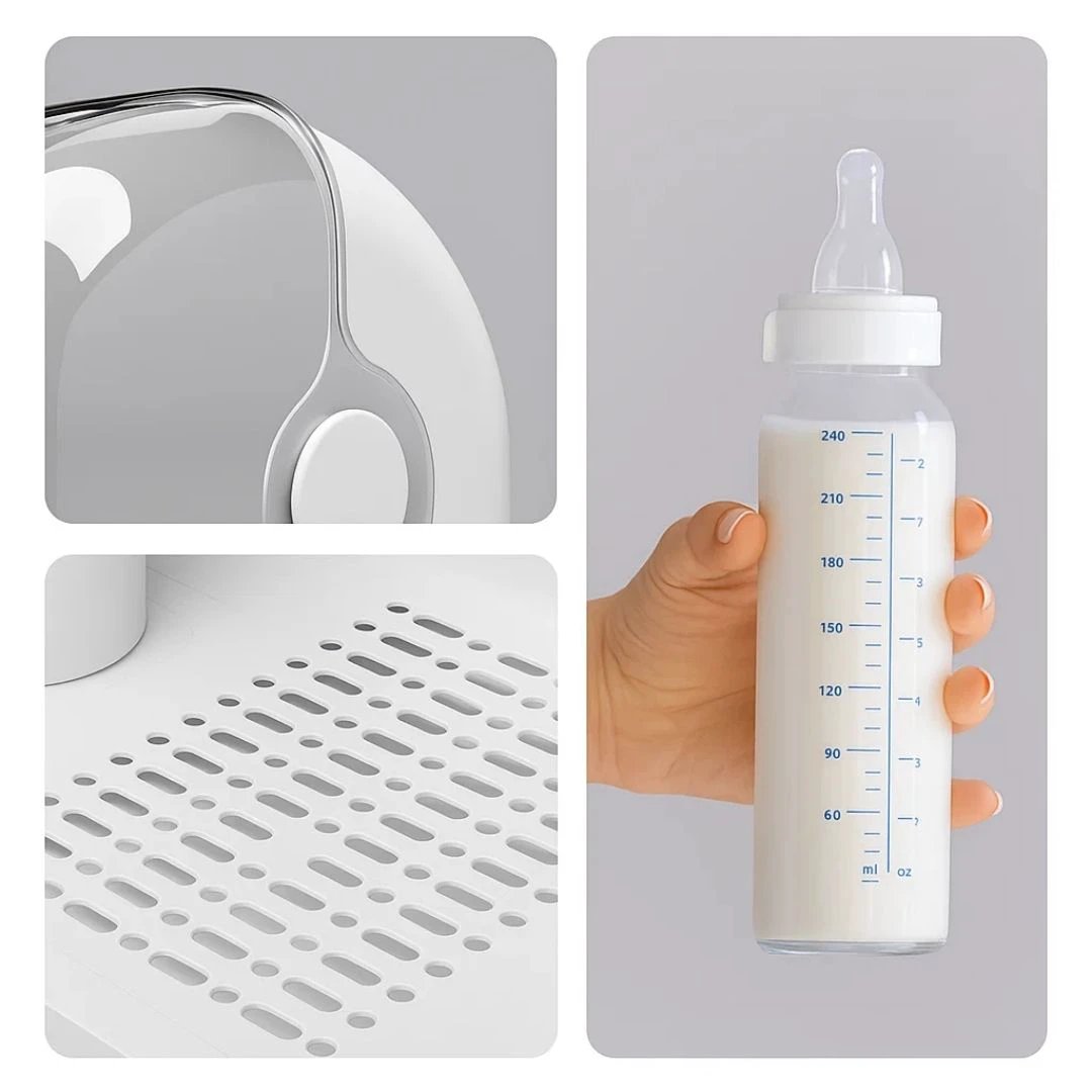High Capacity Holds Many Bottles – Dust-Cover Lid – Hygienic Fast Drying Keeps Bottles Germ-Free Bowlift by Bowlift