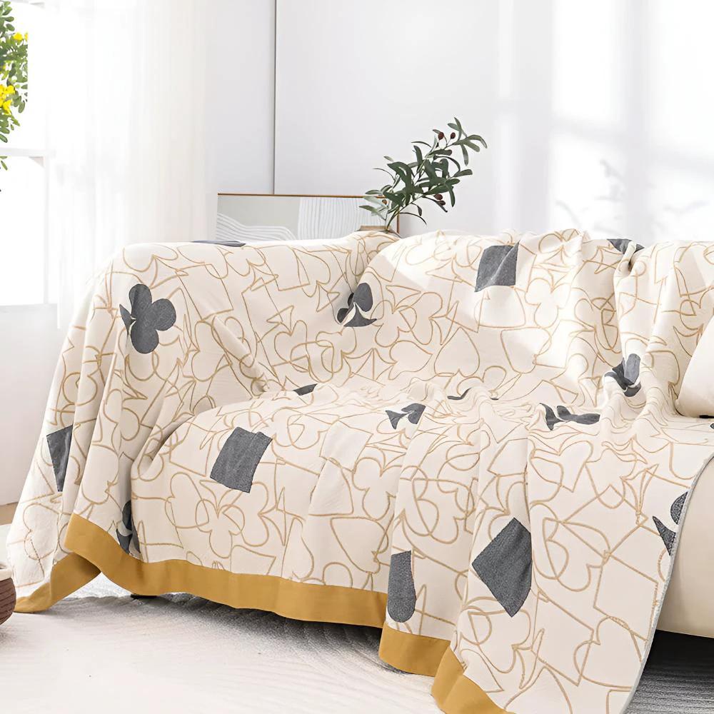 Poker Patterns Cotton Blanket by Casa & Beyond