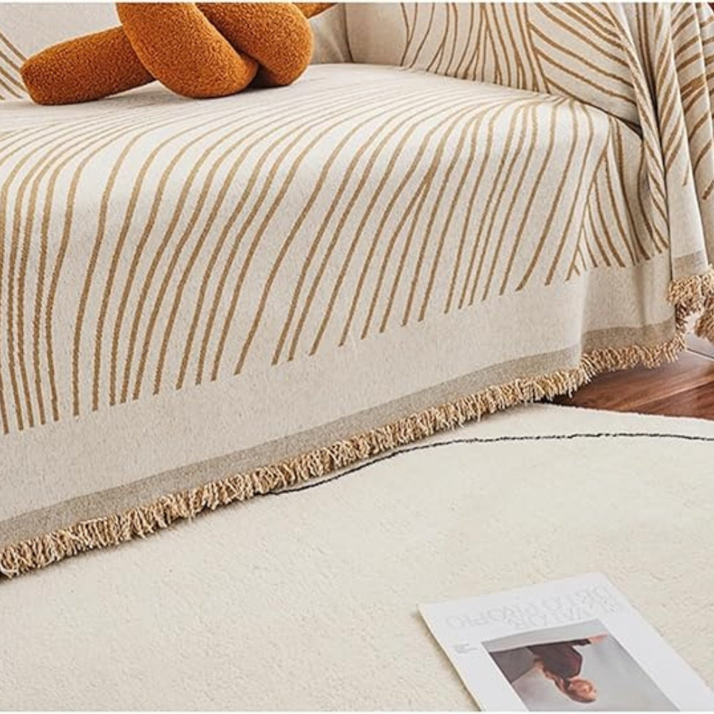 Calista Wave Chenille Sofa Cover by Casa & Beyond